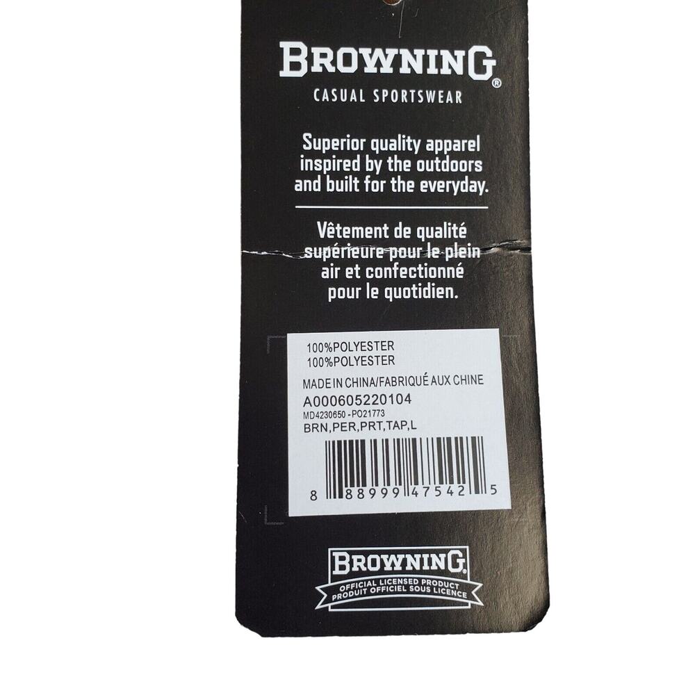 Browning 1/4 Zip Pullover Men's Large Gold/Brown Casual Sportswear New Superior - Picture 3 of 11